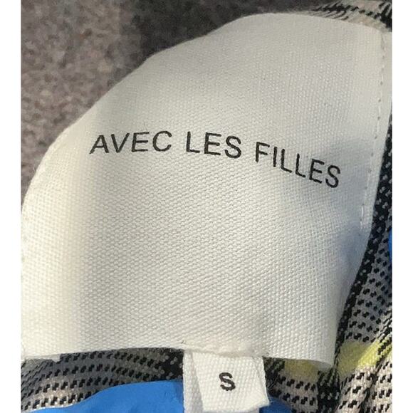 AVEC LES FILLES Gray Plaid Fall Spring Long Trench Coat Size Small - Picture 7 of 7